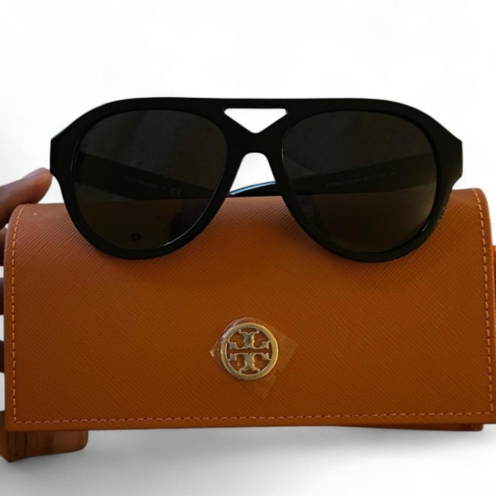 Tory Burch Black Aviator Sunglasses